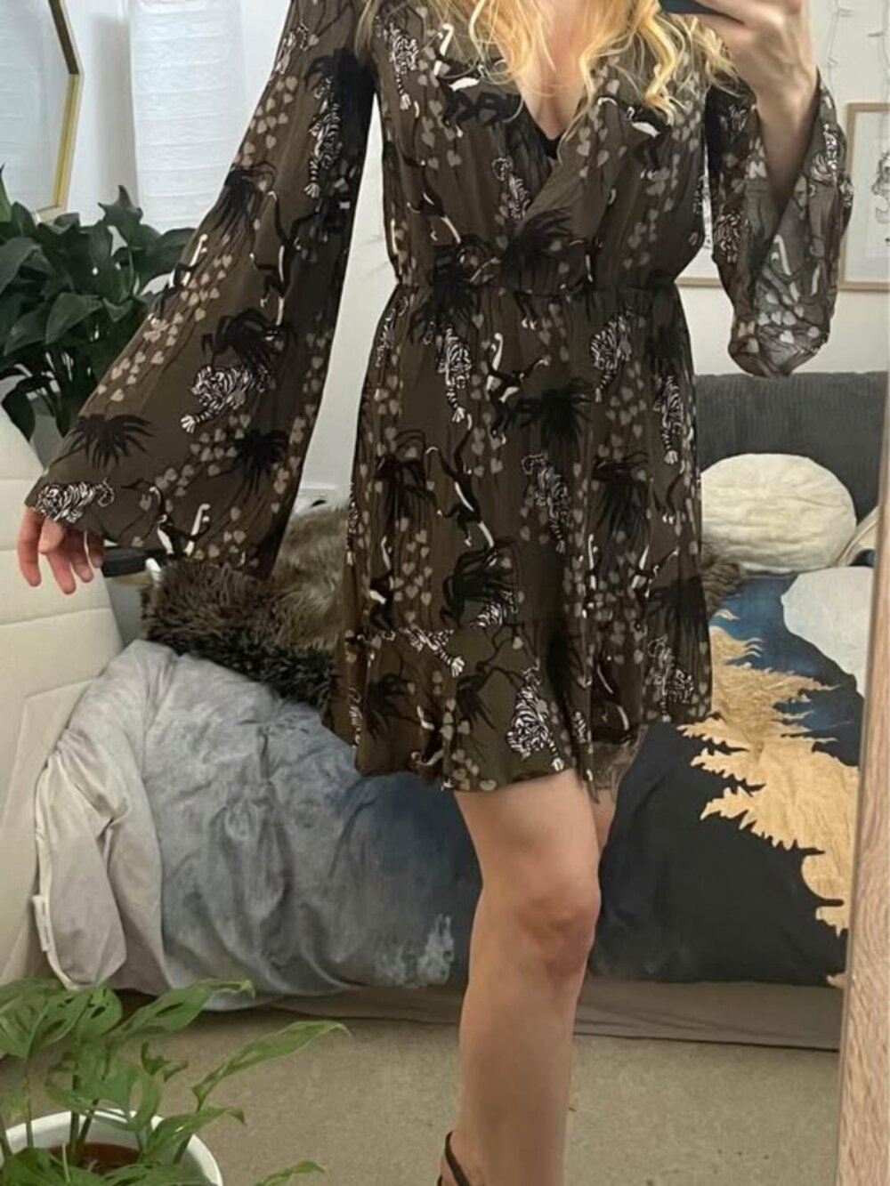 Dazie - Amazon Print Long Sleeved Wrap Dress - AUS 6 = US XS, NWT - $80
